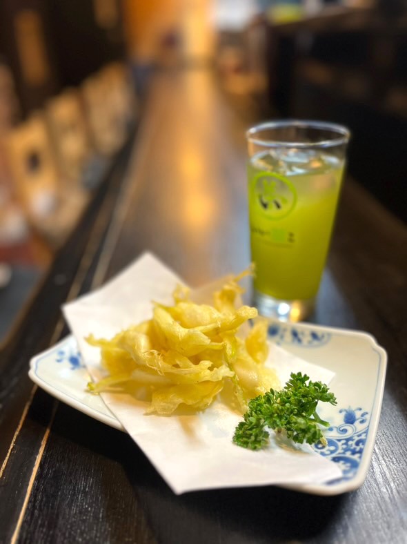 水耕栽培でにおいの少ない、にんにくの天ぷら