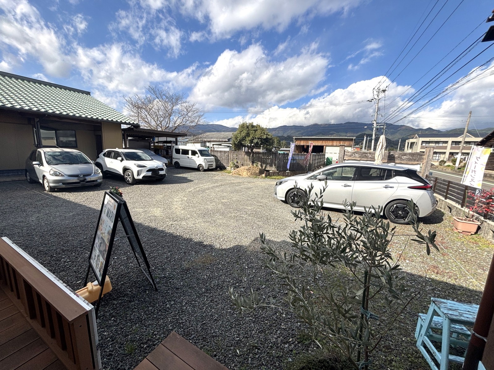 店舗側から見た駐車場